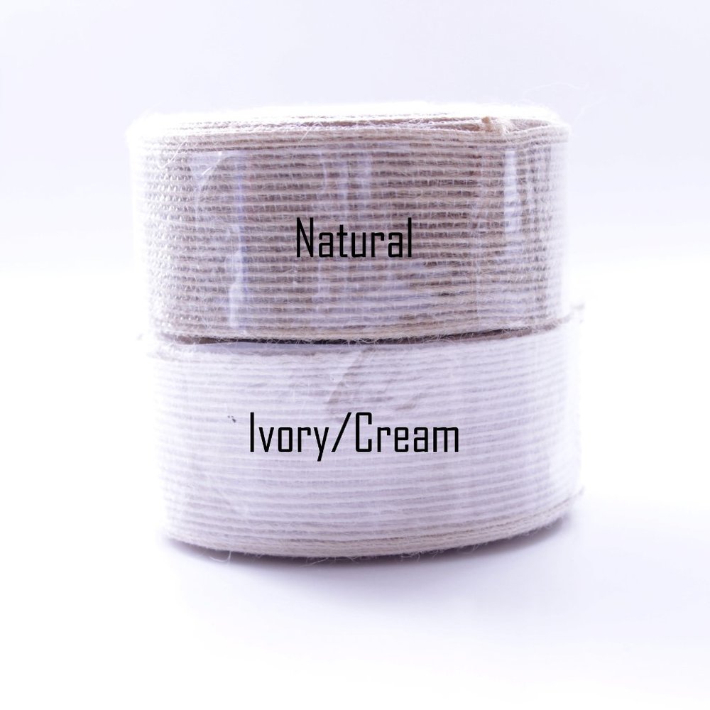 1.5" Burlap Jute Ribbon Natural or Ivory - Picture 2 of 10
